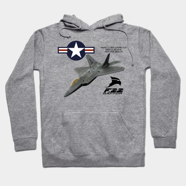 f22 fighter design Hoodie by AERONAUTICA COL